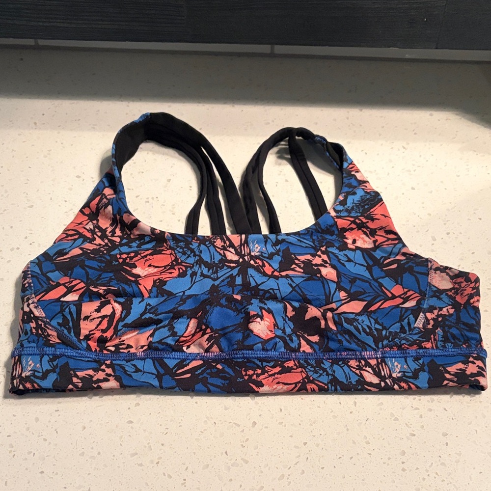 Lululemon Energy Bra Mini Paint Storm Harbor Blue